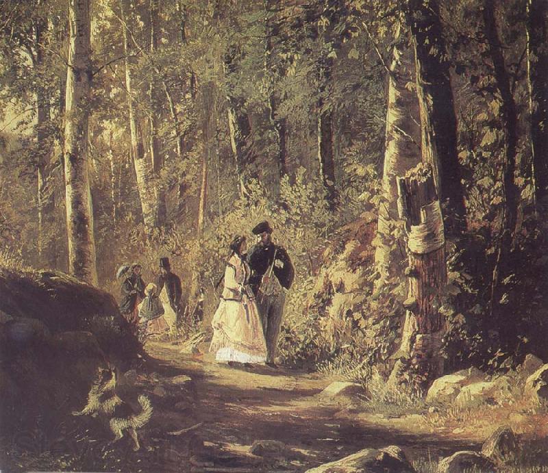 Ivan Shishkin A Stroll in the Forest Spain oil painting art